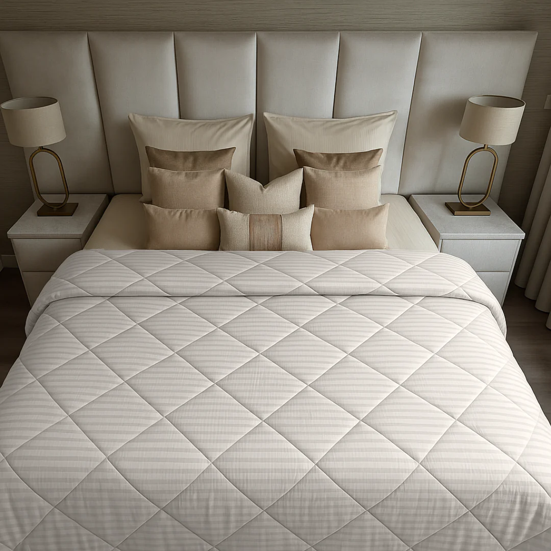 Y-NOT Hotel Stripe Dekbed Offwhite - Image 8