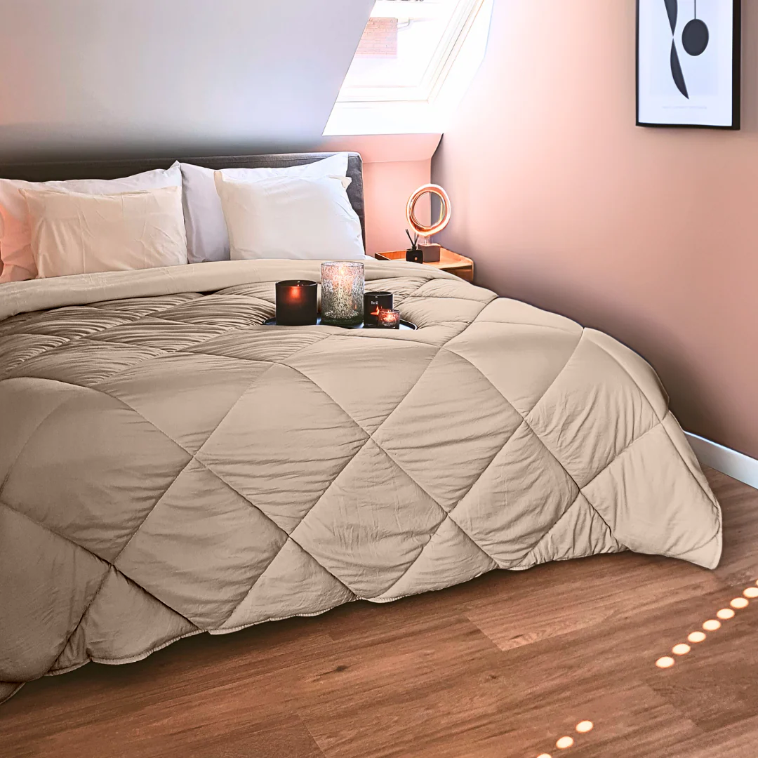 Y-NOT All Year Dekbed Offwhite / Taupe - Image 13