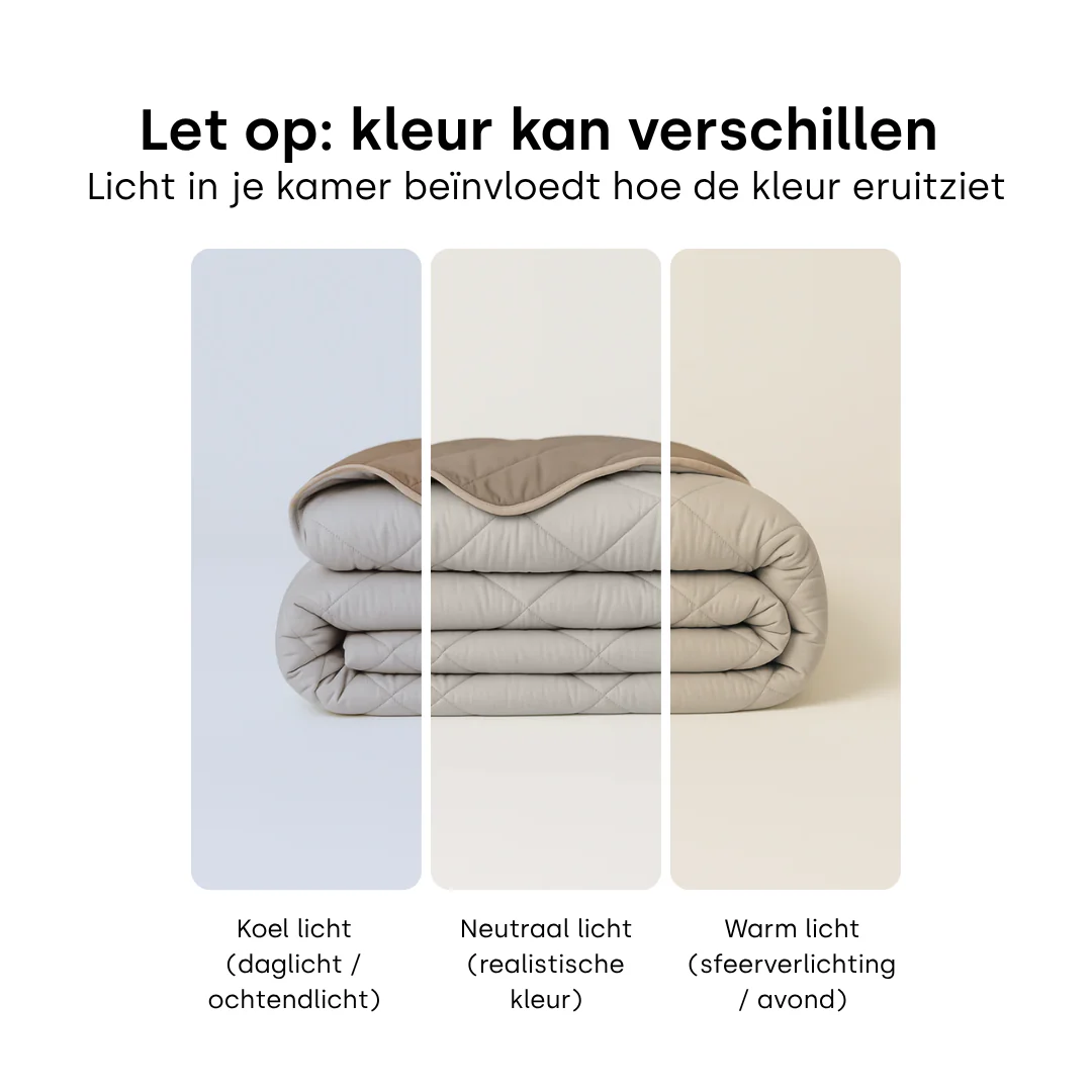 Y-NOT All Year Dekbed Offwhite / Taupe - Image 8