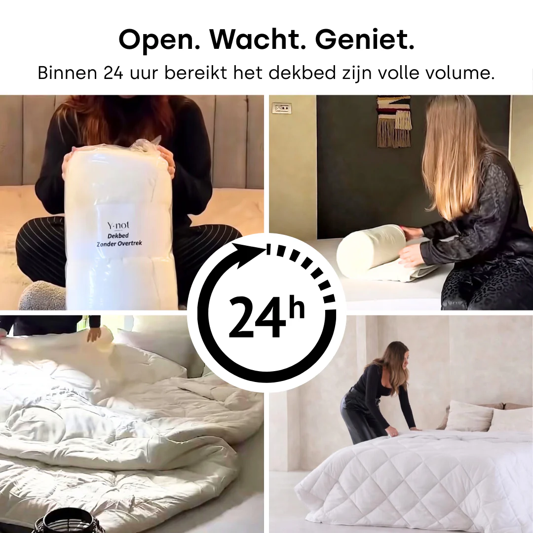 Y-NOT All Year Dekbed Offwhite / Taupe - Image 9