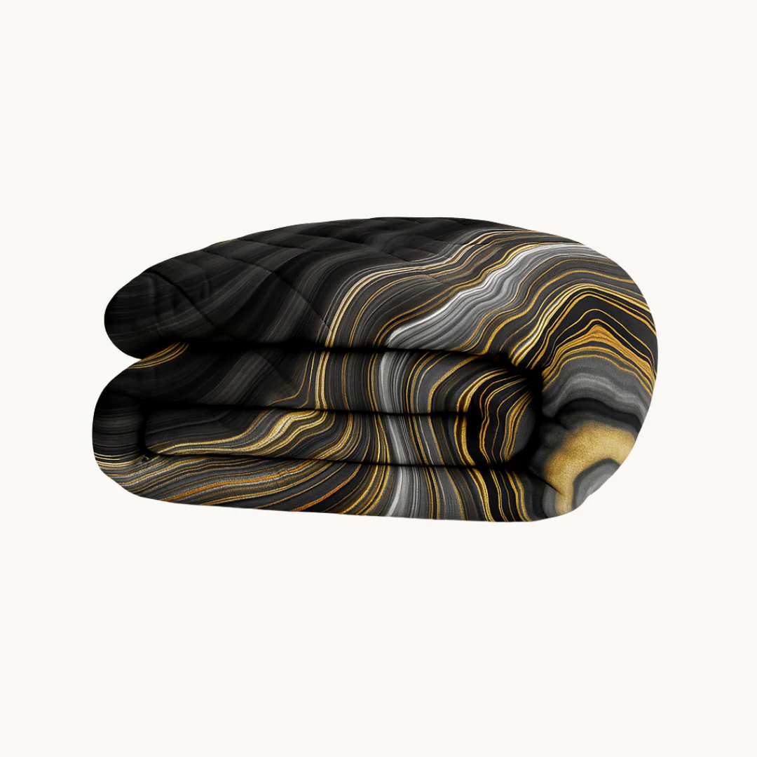Y-NOT Design Dekbed Marmer Gold Black - Image 9