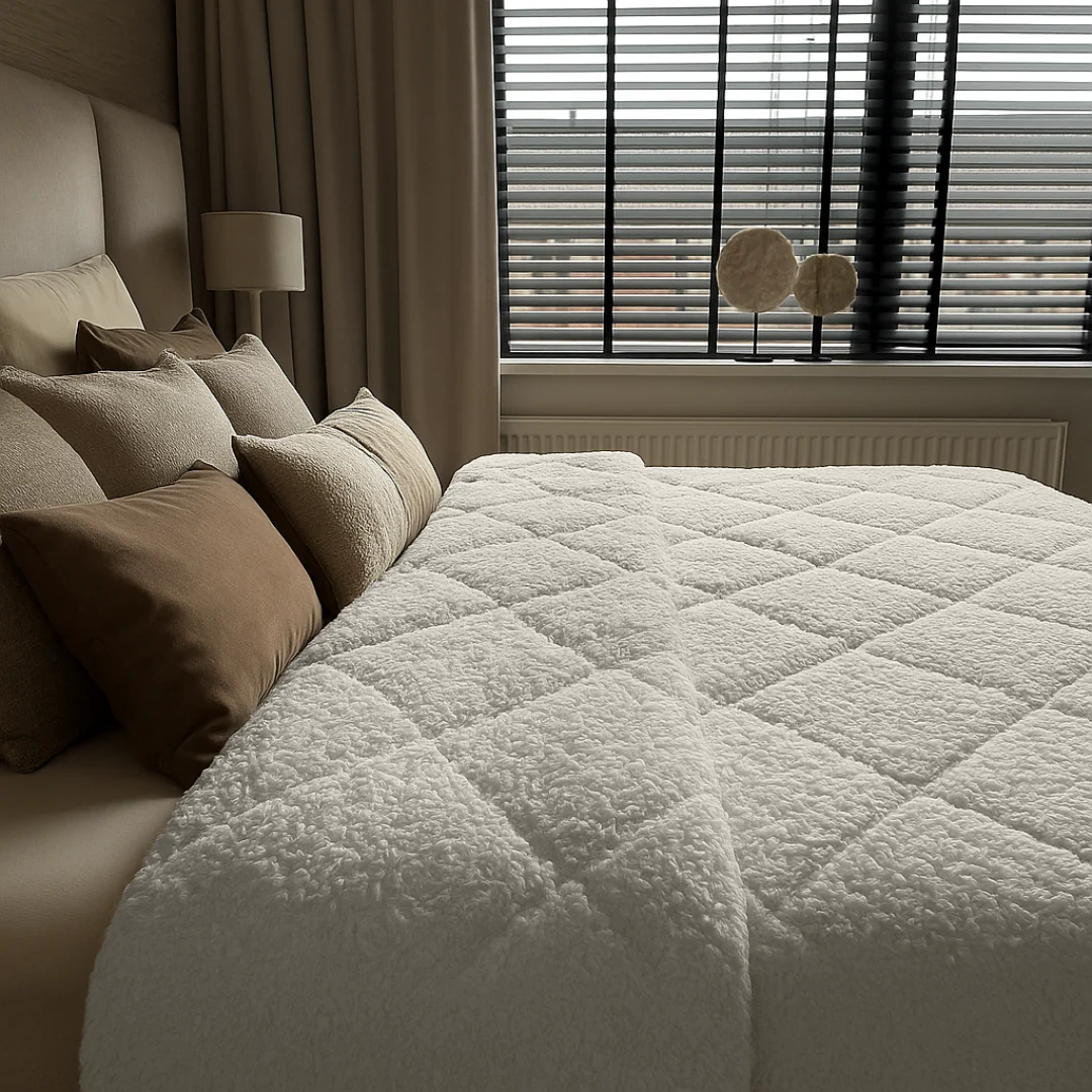Y-NOT Zomerdekbed Teddy Pearl White - Image 10