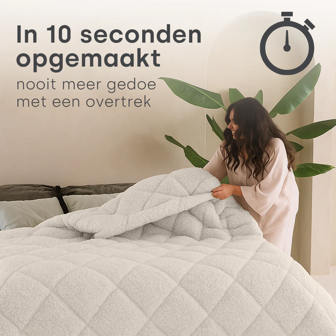 Y-NOT Zomerdekbed Teddy Pearl White - Image 3