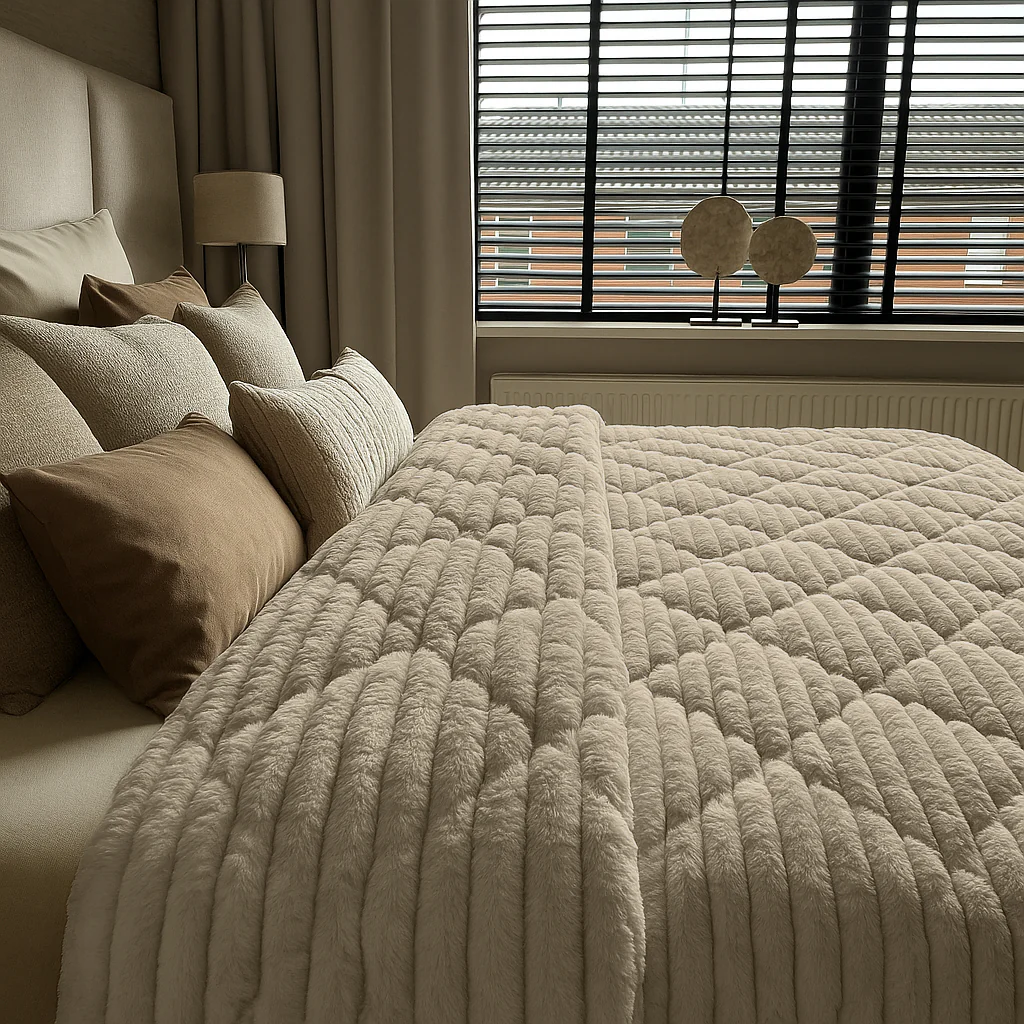 Y-NOT Teddy Chunky Rib Dekbed Sand - Image 10