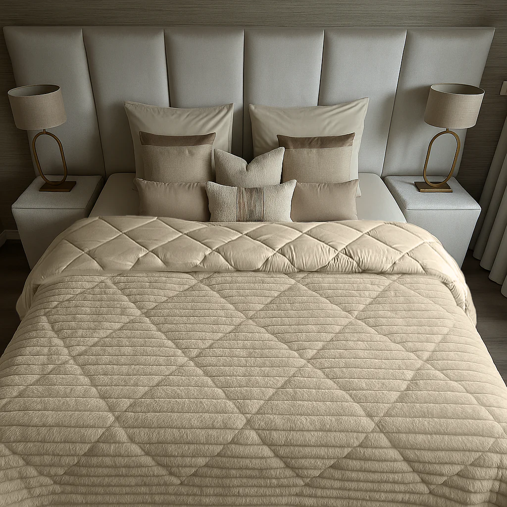 Y-NOT Teddy Chunky Rib Dekbed Sand - Image 3