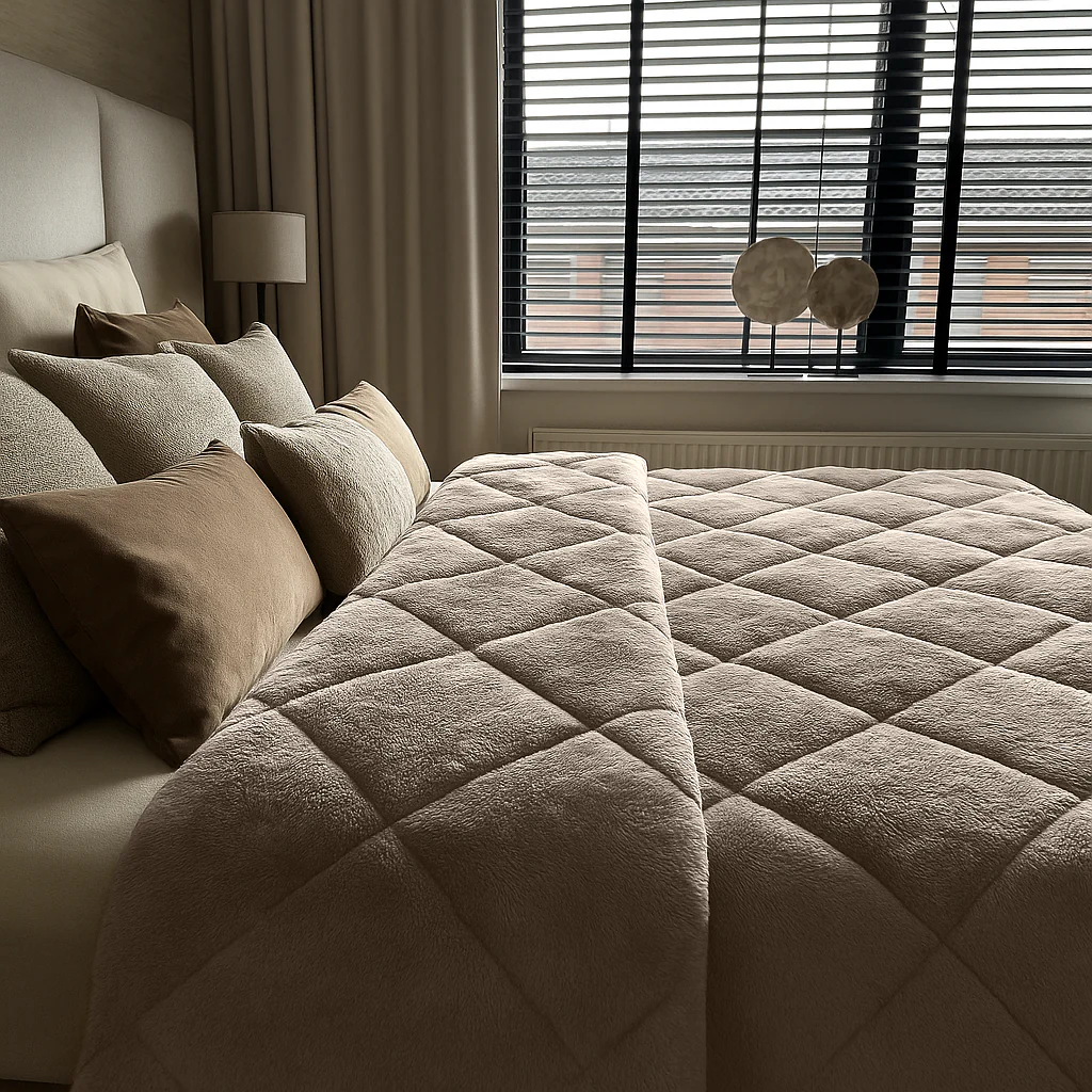 Y-NOT Teddy Fluffy Dekbed Iced Coffee Taupe - Image 8