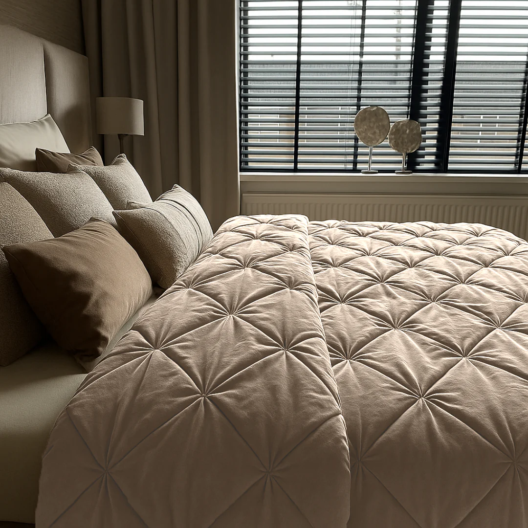 Y-NOT Velvet Diamond Dekbed Taupe - Image 2