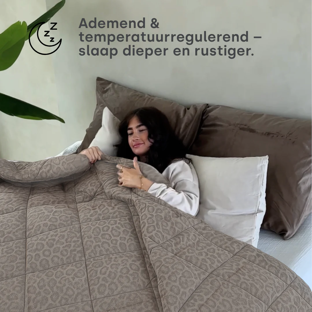 Y-NOT Zomerdekbed Velvet Panther Skin Taupe - Image 8