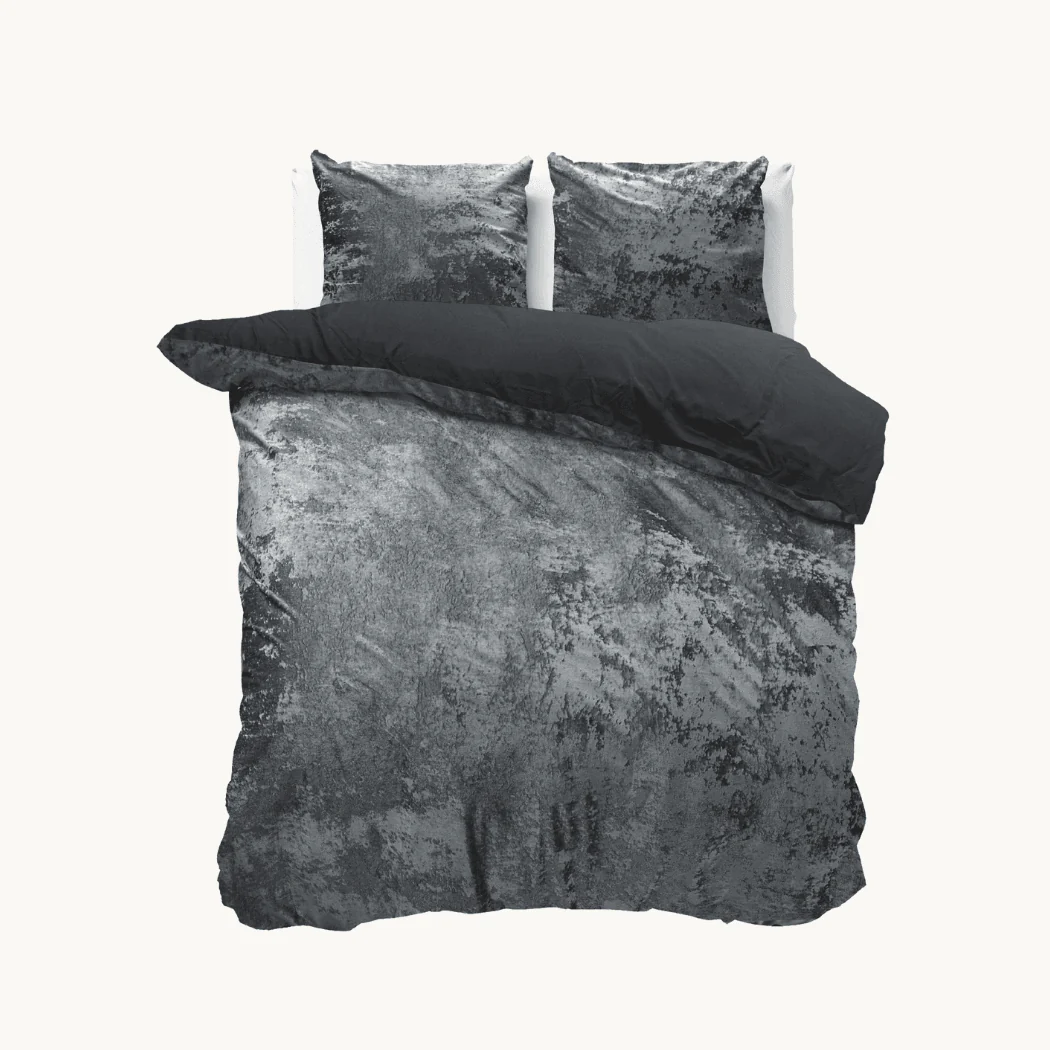 Dekbedovertrek Velvet Chenille Volcanic antraciet - Image 3