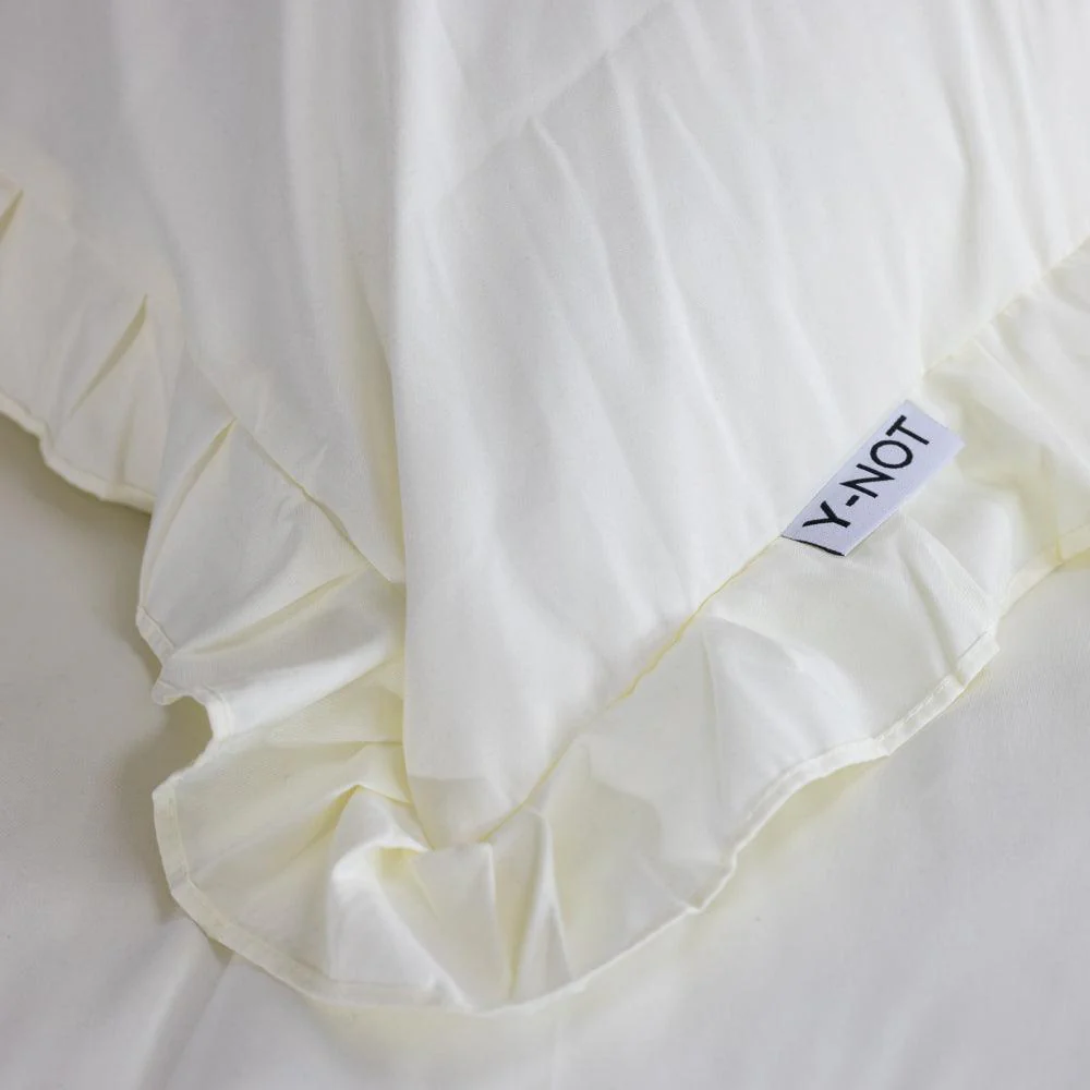 Dekbedovertrek Mat Satijn™ Ruffle / Ruche Vanilla White - Image 3