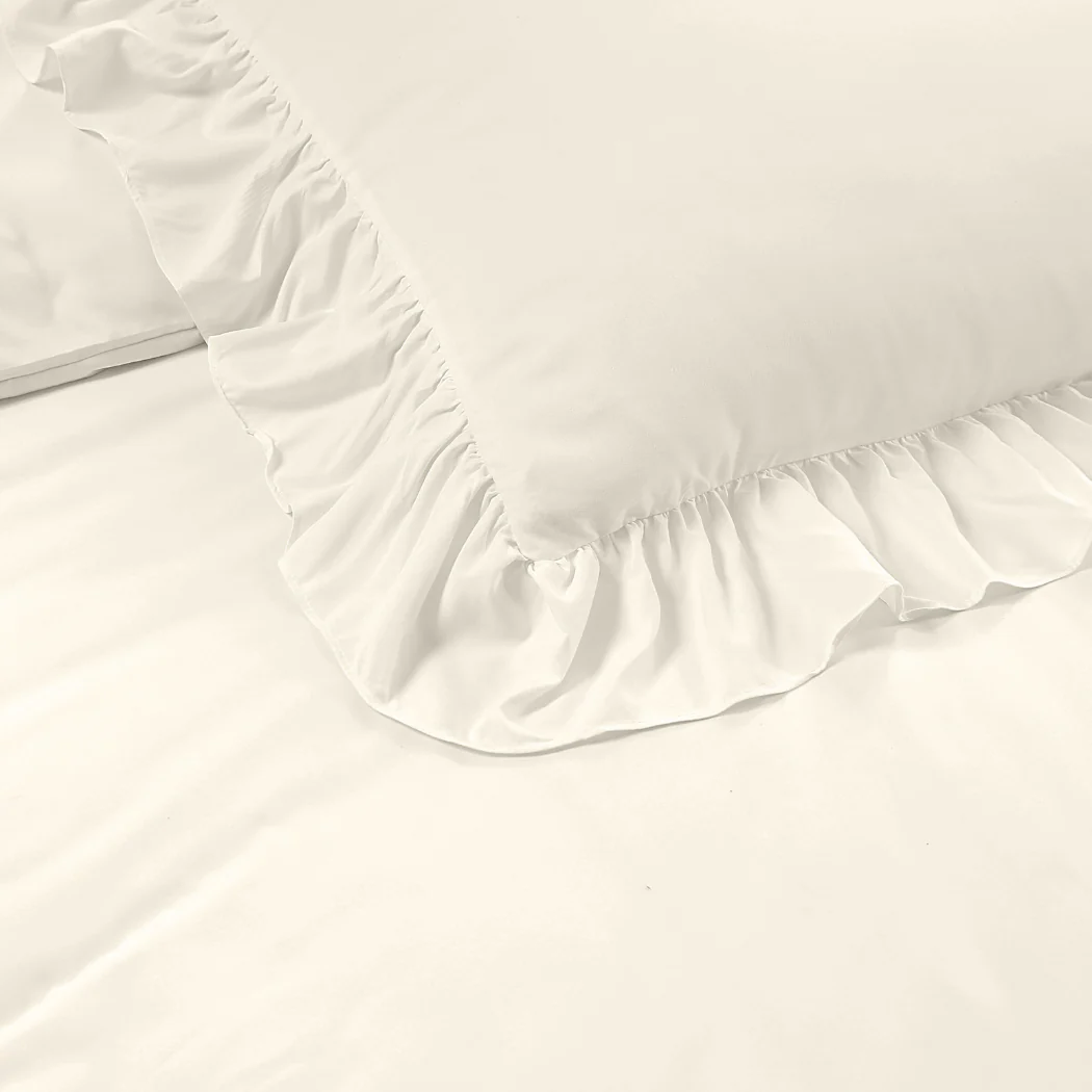 Dekbedovertrek Mat Satijn™ Ruffle / Ruche Vanilla White - Image 9