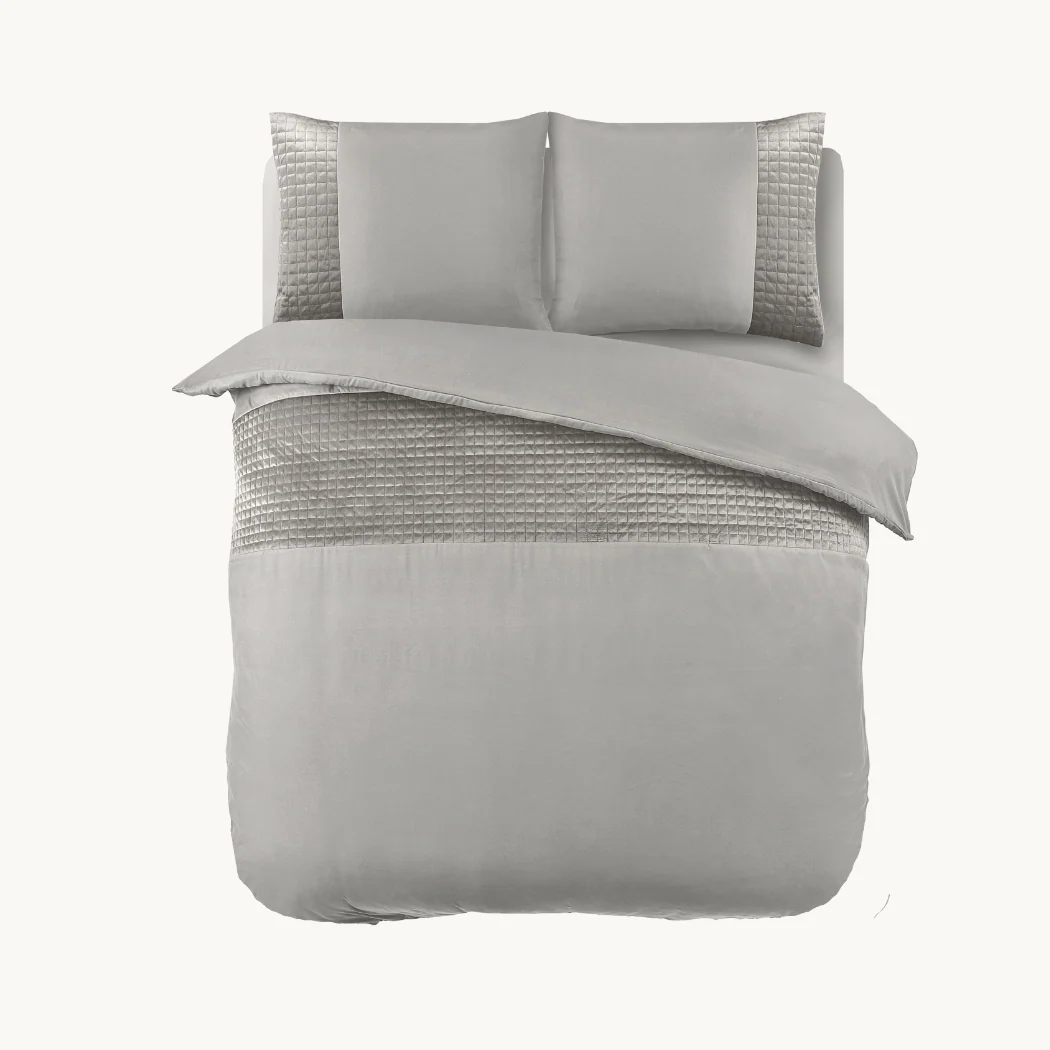 Dekbedovertrek set Velvet Border Grey Sand - Image 6