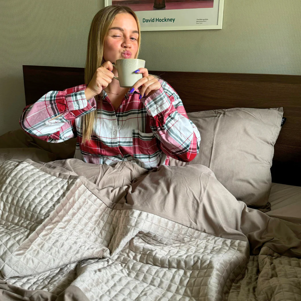 Dekbedovertrek set Velvet Border Iced Coffee Taupe - Image 3