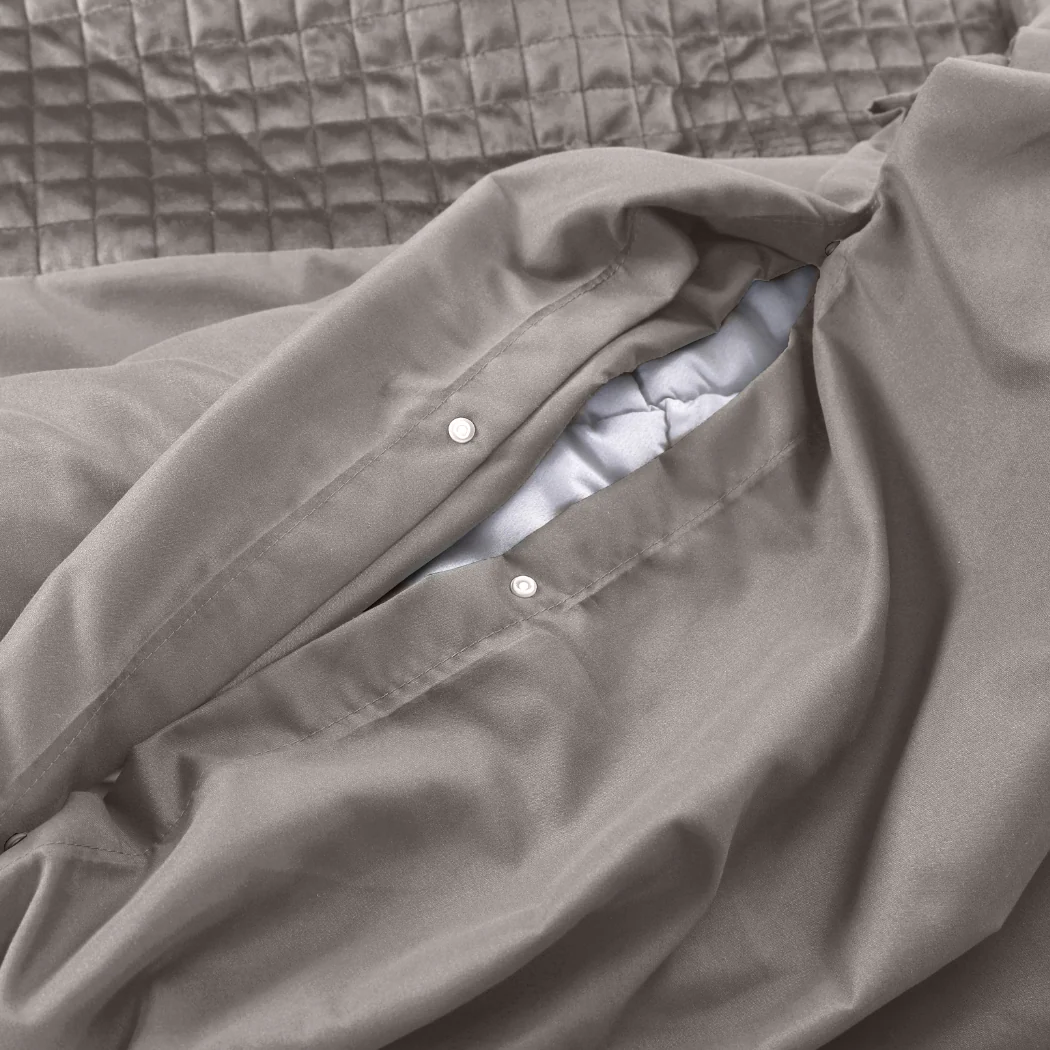 Dekbedovertrek set Velvet Border Iced Coffee Taupe - Image 6