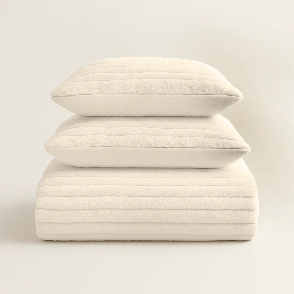 Dekbedovertrek Teddy Chunky Rib™ Cappuccino White