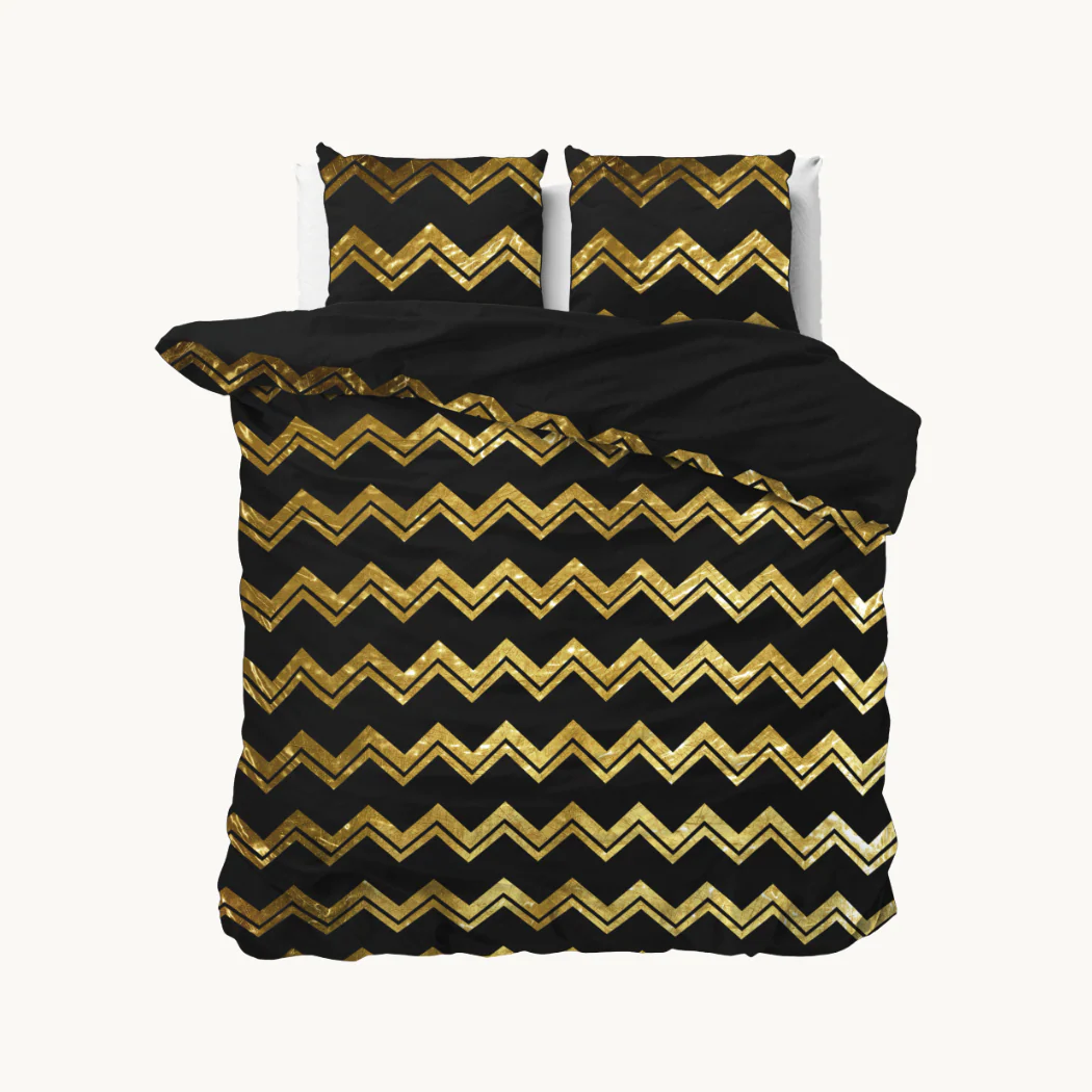 Dekbedovertrek Wave Luxe Gold Black - Image 4