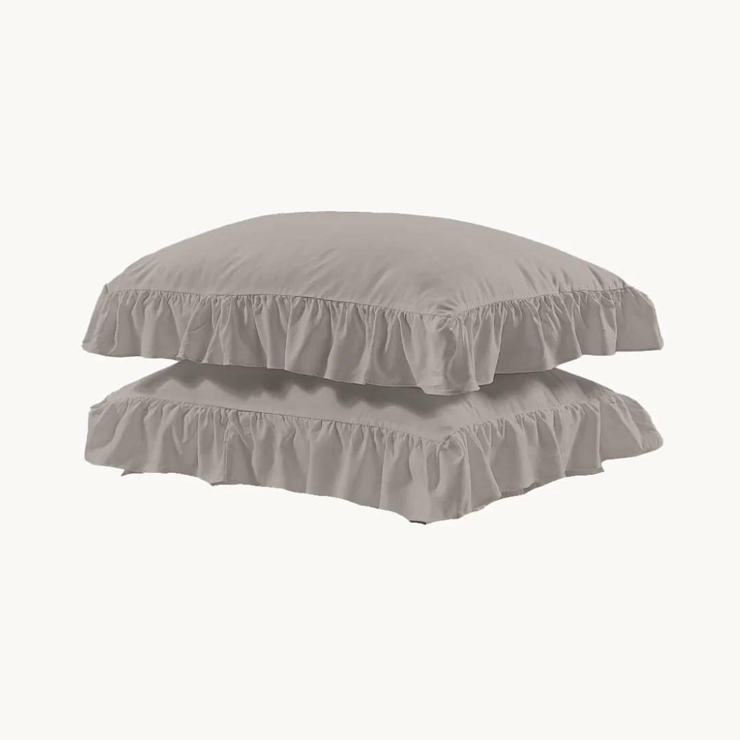 Y-NOT Kussenslopen Ruffles Taupe 60x70cm 2-Pack