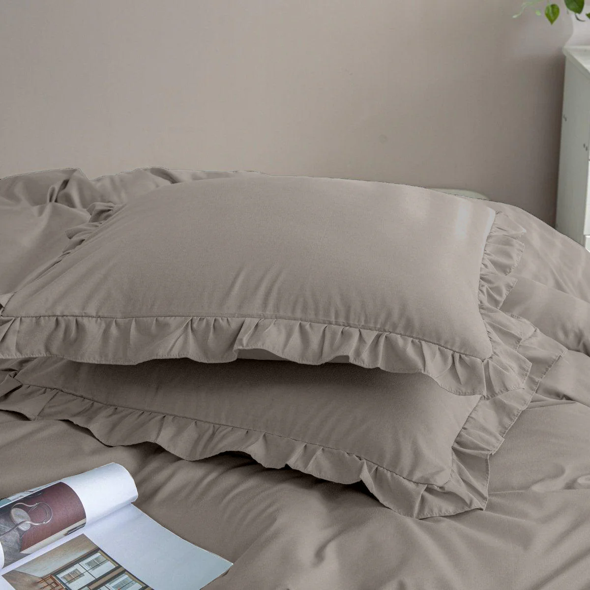 Y-NOT Kussenslopen Ruffles Taupe 60x70cm 2-Pack - Image 4