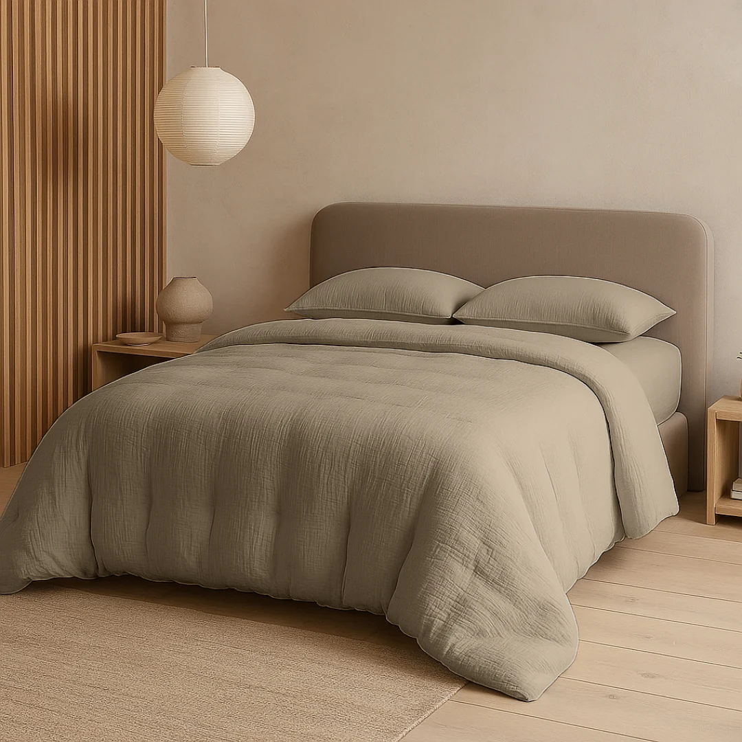 Y-NOT Kussenslopen Micro Mousseline Taupe 60x70cm 2-Pack - Image 3
