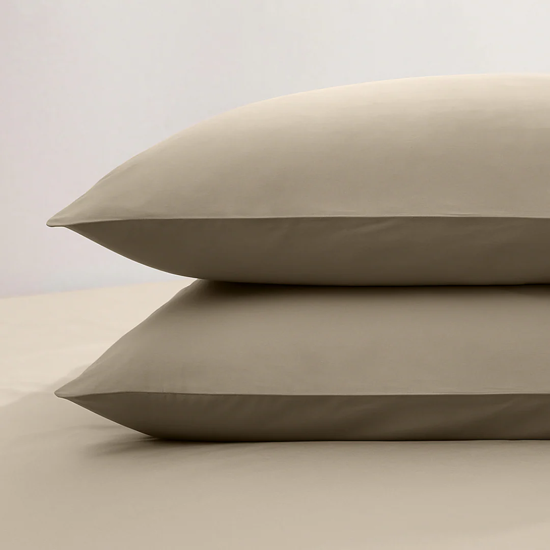 Y-NOT Kussenslopen Percal Katoen Taupe 60x70 cm 2-pack - Image 3