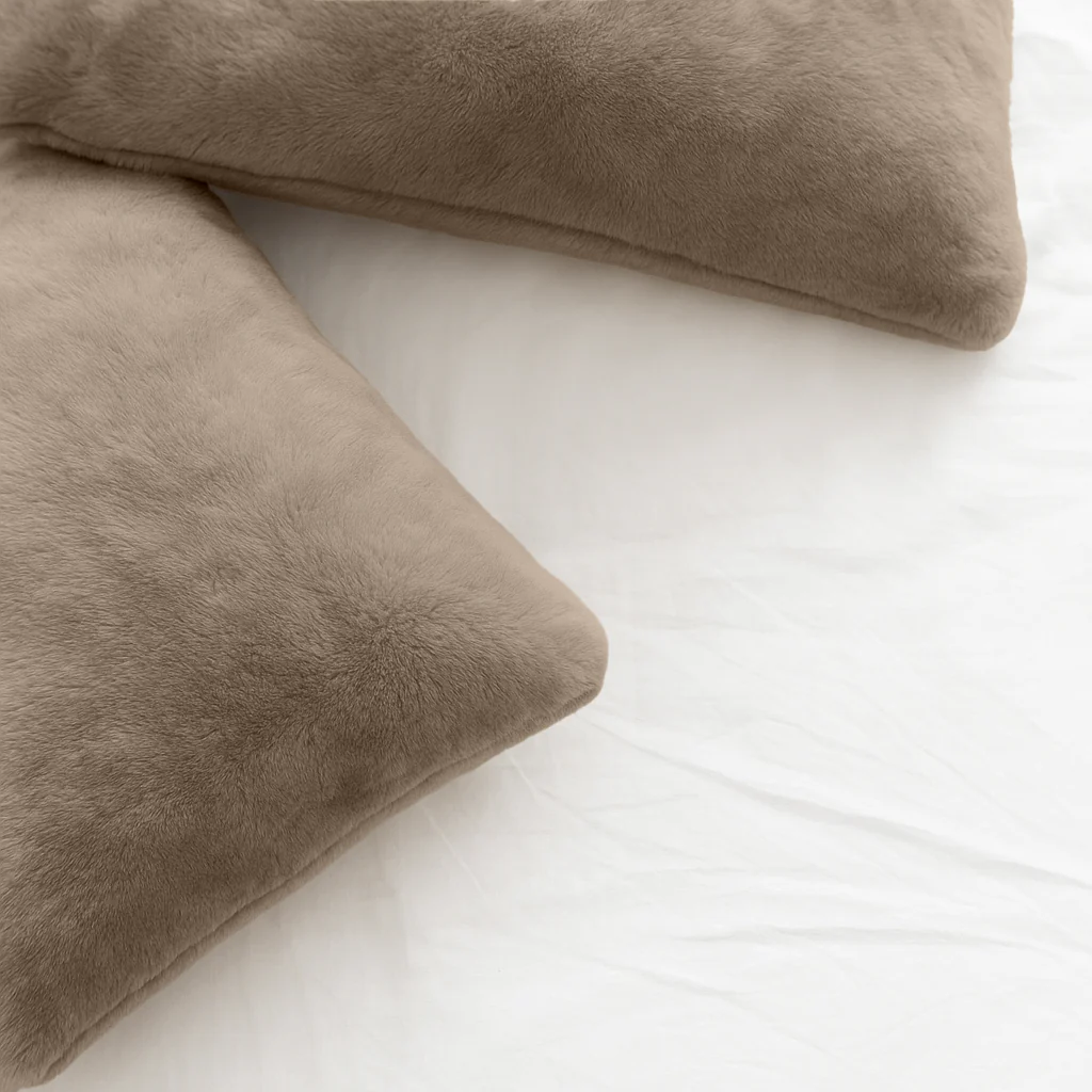 Y-NOT Kussenslopen Teddy Fluffy Iced Coffee 60x70cm 2-Pack - Image 3