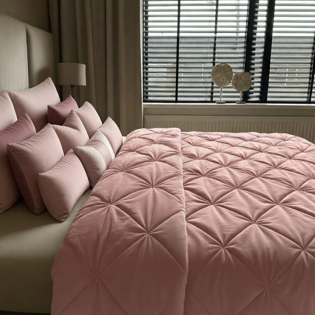 Kussenslopen Velvet Diamond Roze 60x70cm 2-Pack - Image 4