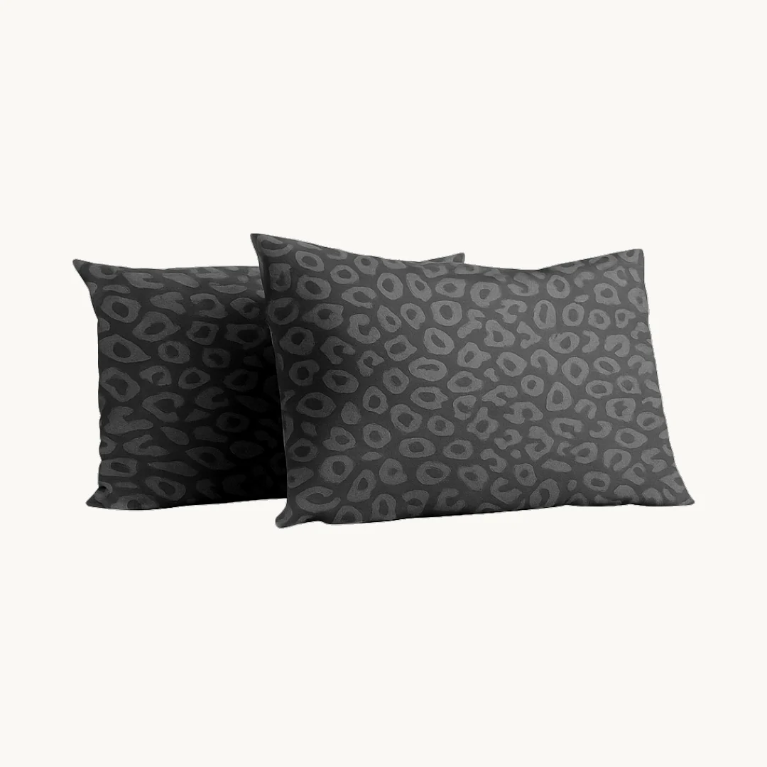 Y-NOT Kussenslopen Velvet Panther Skin Dark Grey 60x70 cm 2-pack