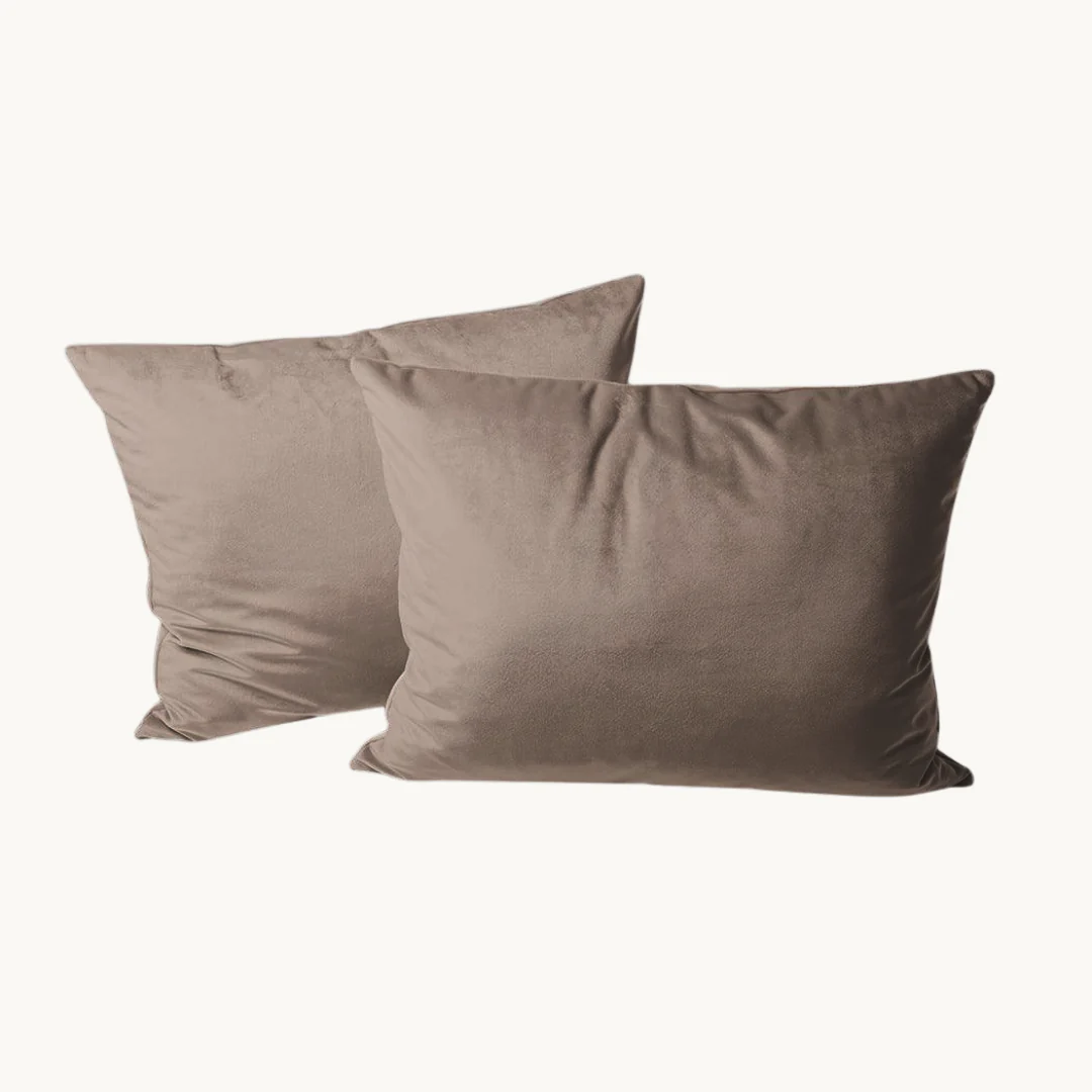 Y-NOT Kussenslopen Velvet Taupe 60x70 cm 2-Pack