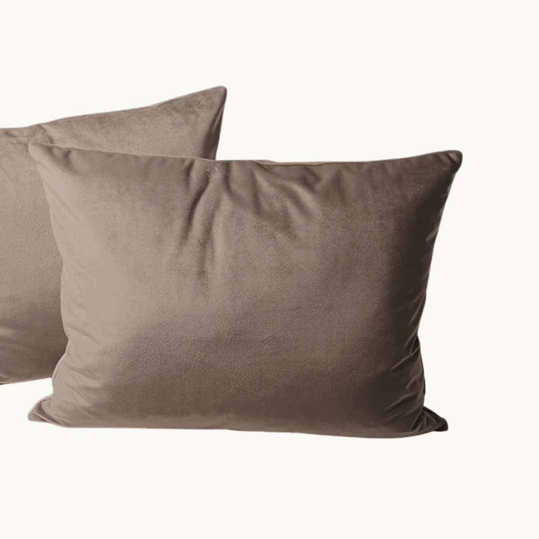 Y-NOT Kussenslopen Velvet Taupe 60x70 cm 2-Pack - Image 2