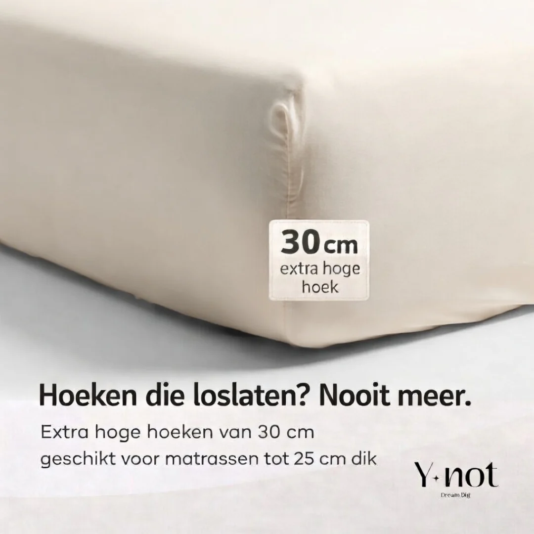 Matras Hoeslaken Premium Katoen Satijn offwhite - Image 3