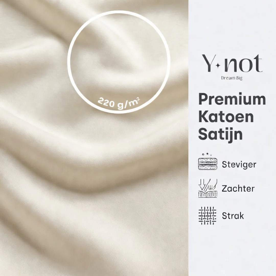 Matras Hoeslaken Premium Katoen Satijn offwhite - Image 4
