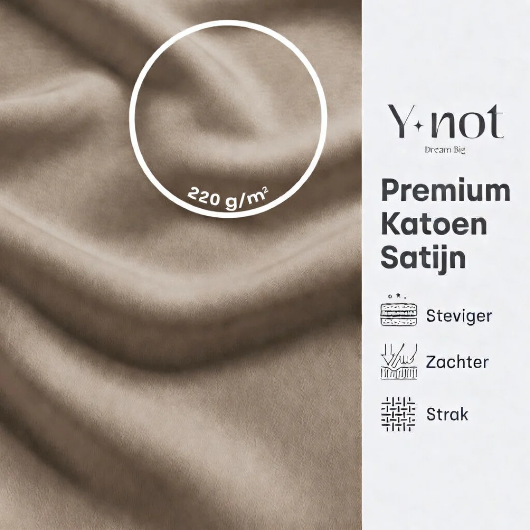 Matras Hoeslaken Premium Katoen Satijn Taupe - Image 3
