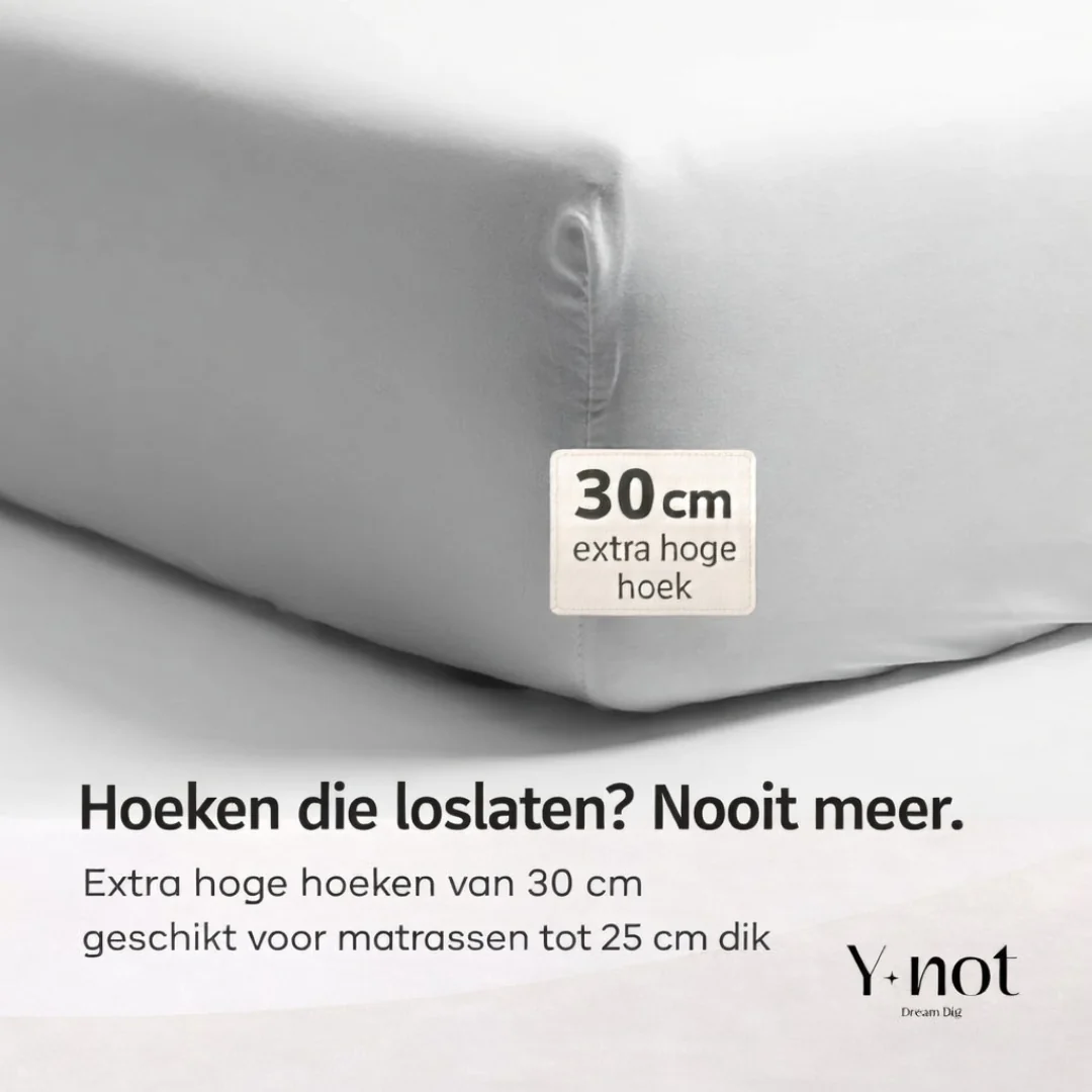 Matras Hoeslaken Premium Katoen Satijn Wit - Image 3