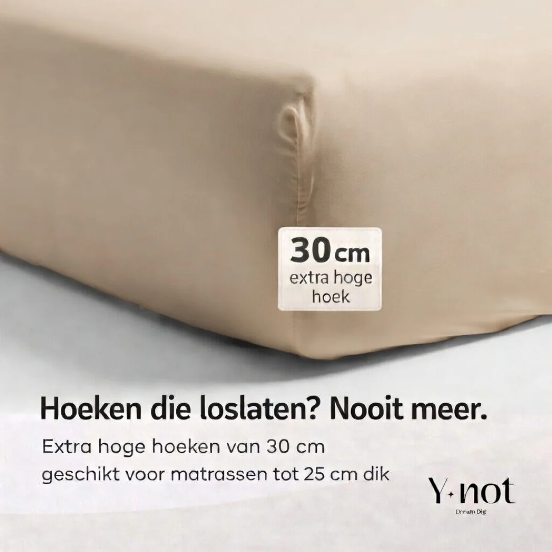 Matras Hoeslaken Premium Katoen Satijn Zand - Image 3