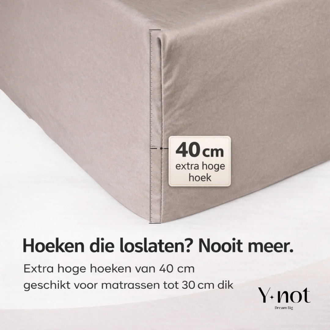 Matras Hoeslaken Premium Dubbel Jersey Katoen Taupe - Image 3