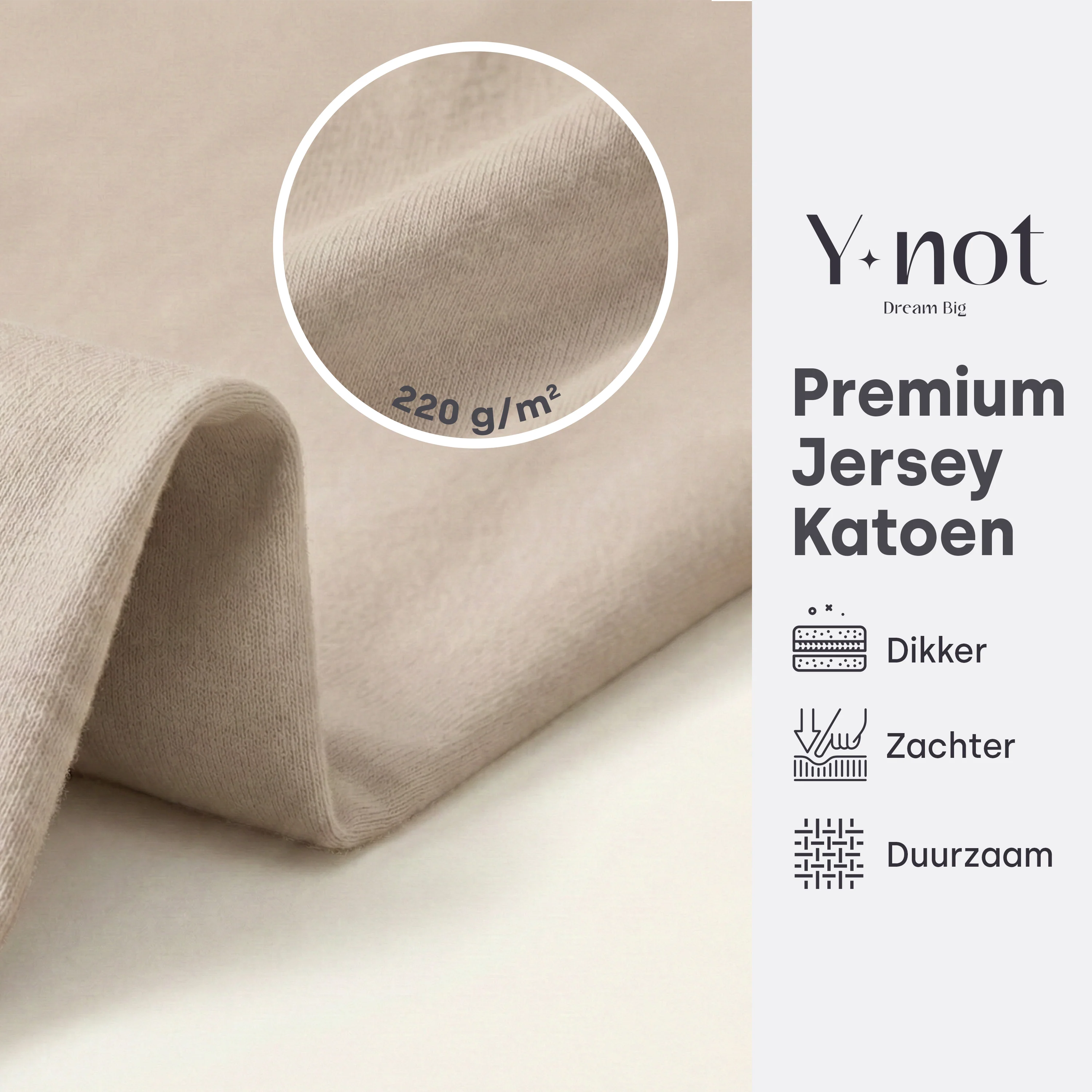 Matras Hoeslaken Premium Dubbel Jersey Katoen Taupe - Image 5