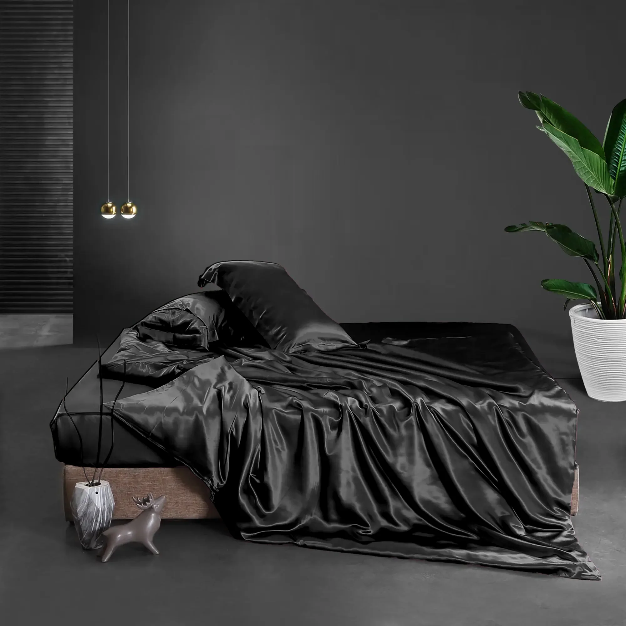 Matras Hoeslaken Satijn Pandora Black - Image 3