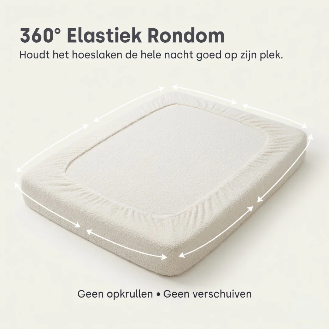 Matras Hoeslaken Teddy - Cappuccino White - Image 4