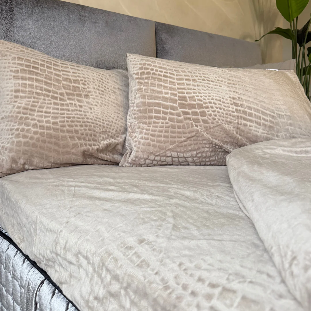 Matras Hoeslaken Velvet  Snake Skin - Desert Taupe - Image 10