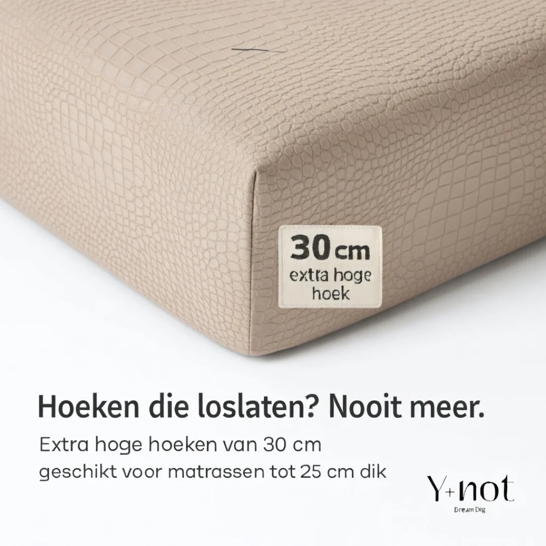 Matras Hoeslaken Velvet  Snake Skin - Desert Taupe - Image 3