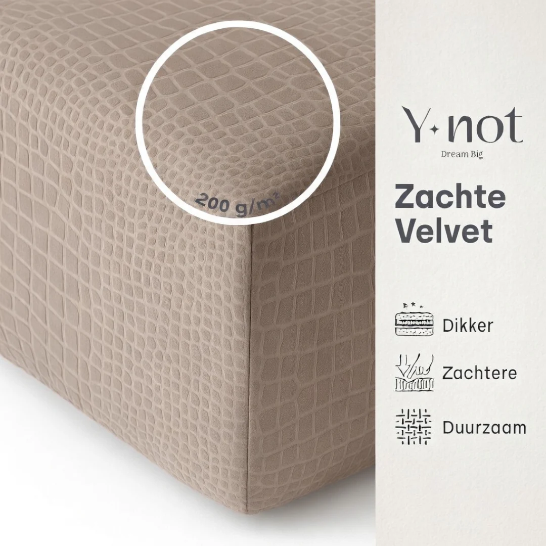 Matras Hoeslaken Velvet  Snake Skin - Desert Taupe - Image 4