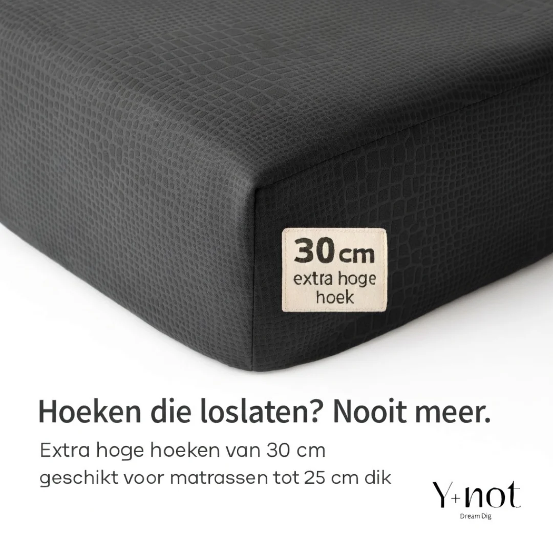 Matras Hoeslaken Velvet Snake Skin - Jet Black - Image 3