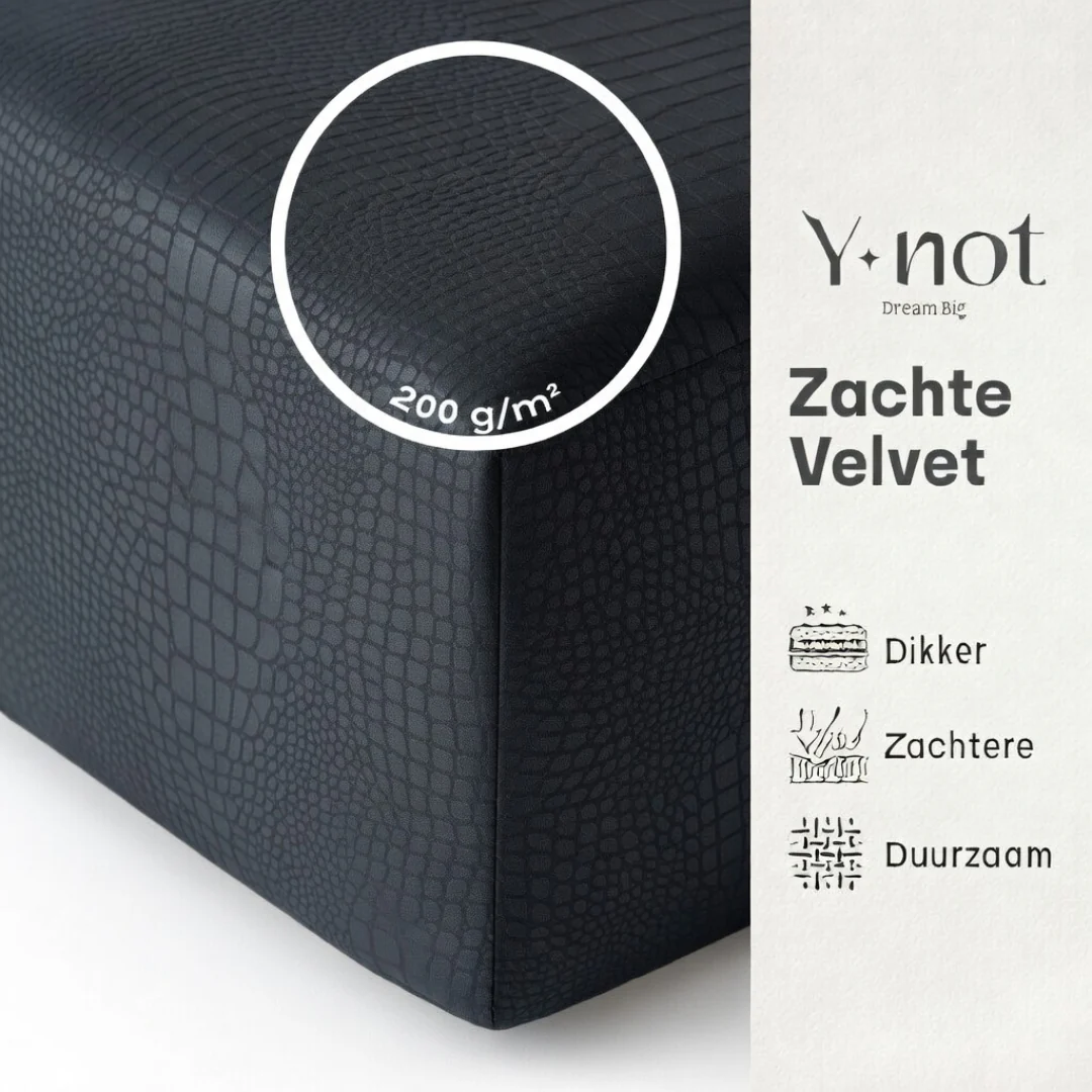 Matras Hoeslaken Velvet Snake Skin - Jet Black - Image 4