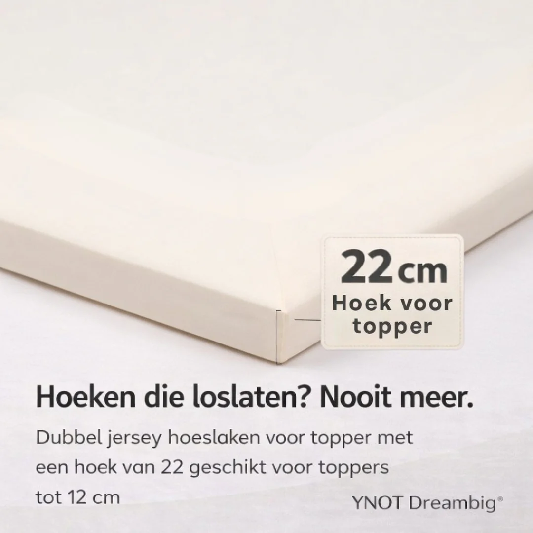 Topper Hoeslaken Katoen Satijn Premium Pearl White - Image 3