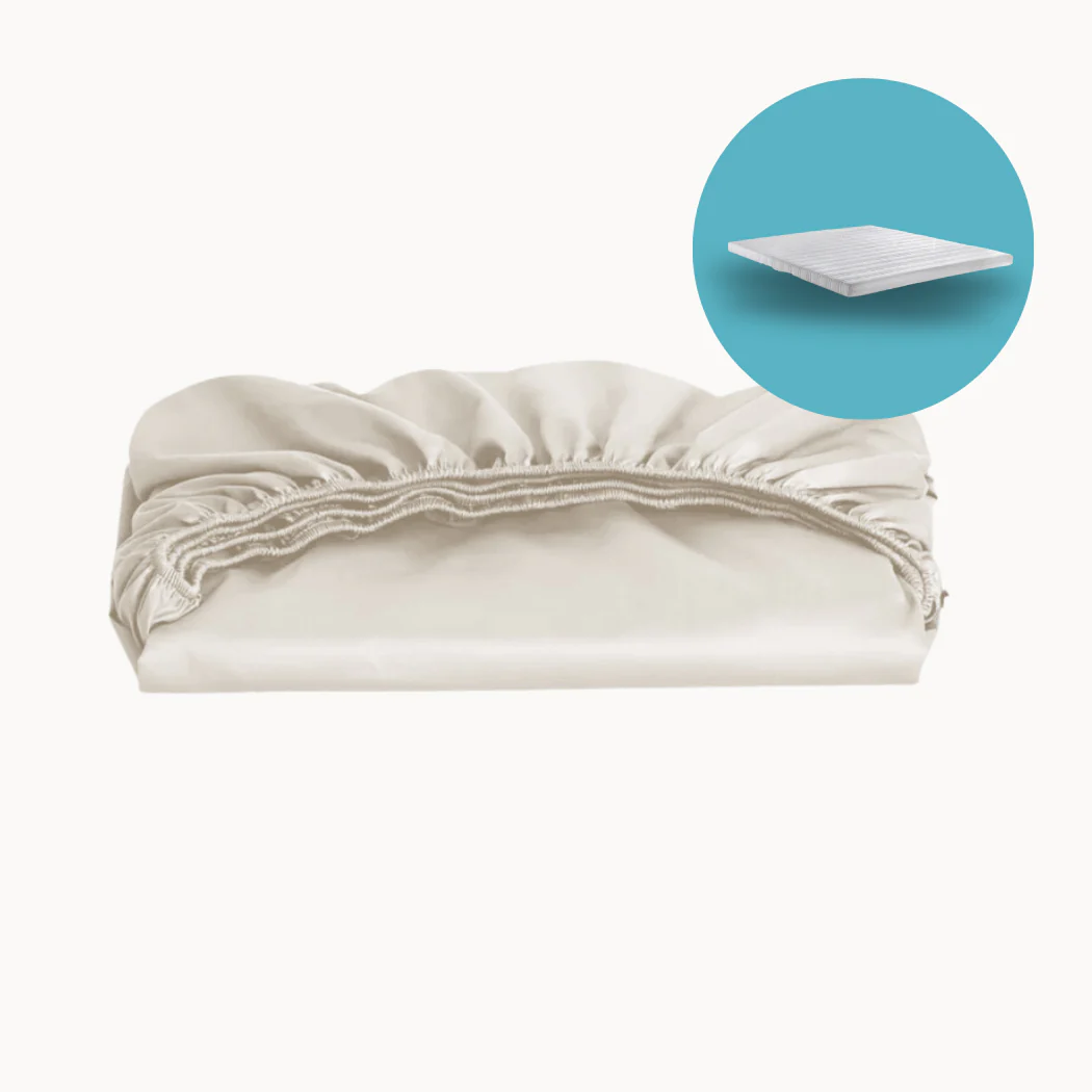 Topper Hoeslaken Katoen Satijn Premium Pearl White - Image 9