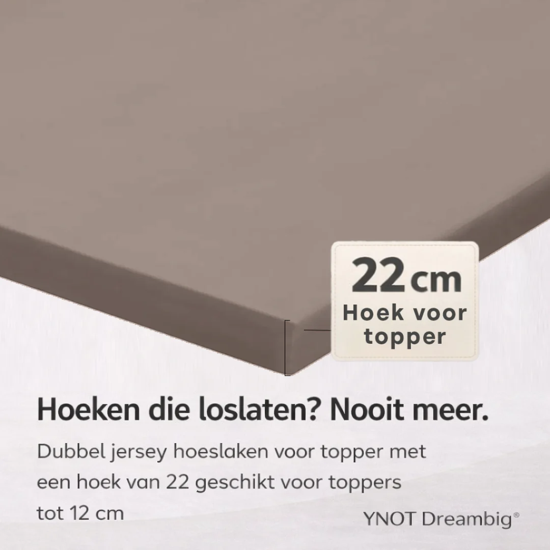 Topper Hoeslaken Katoen Satijn Premium Taupe - Image 3