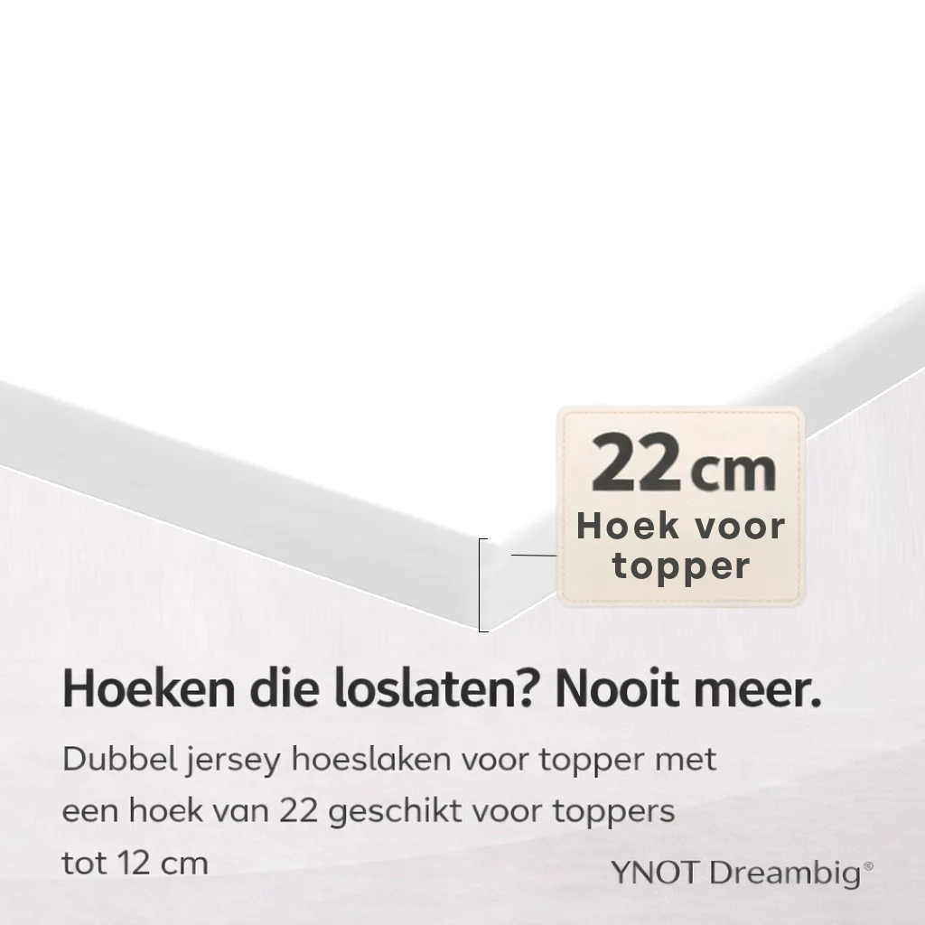 Topper Hoeslaken Premium Dubbel Jersey Katoen Wit - Image 3