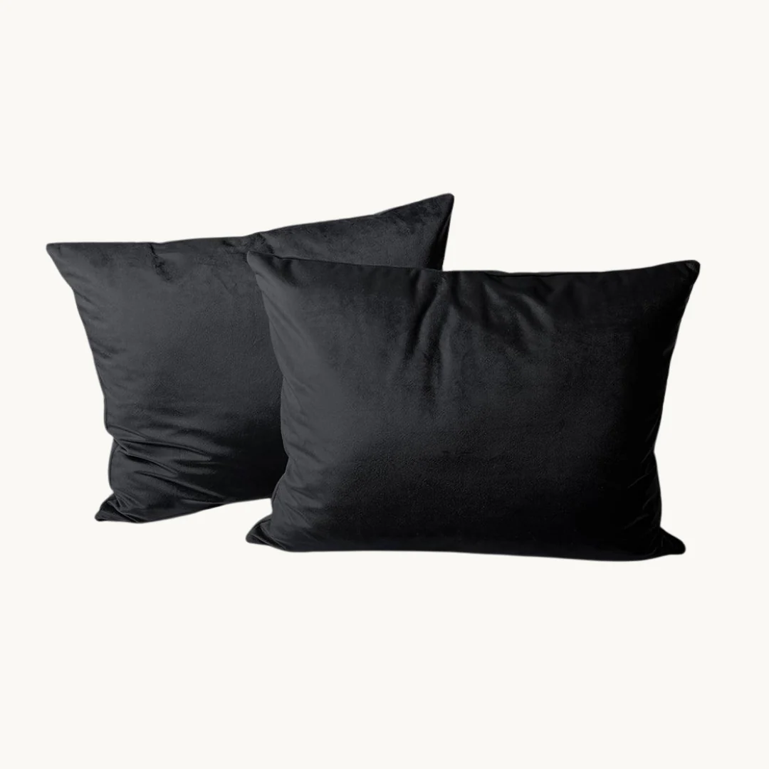 Y-NOT Kussenslopen Velvet Zwart 60x70 cm 2-pack
