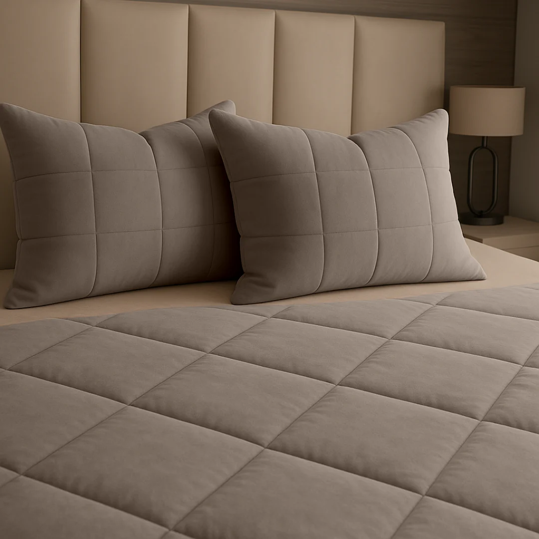 Y-NOT Kussenslopen Vol & Gevoerd Mat Satijn Taupe/Grey 2-Pack 60x70 cm - Image 2