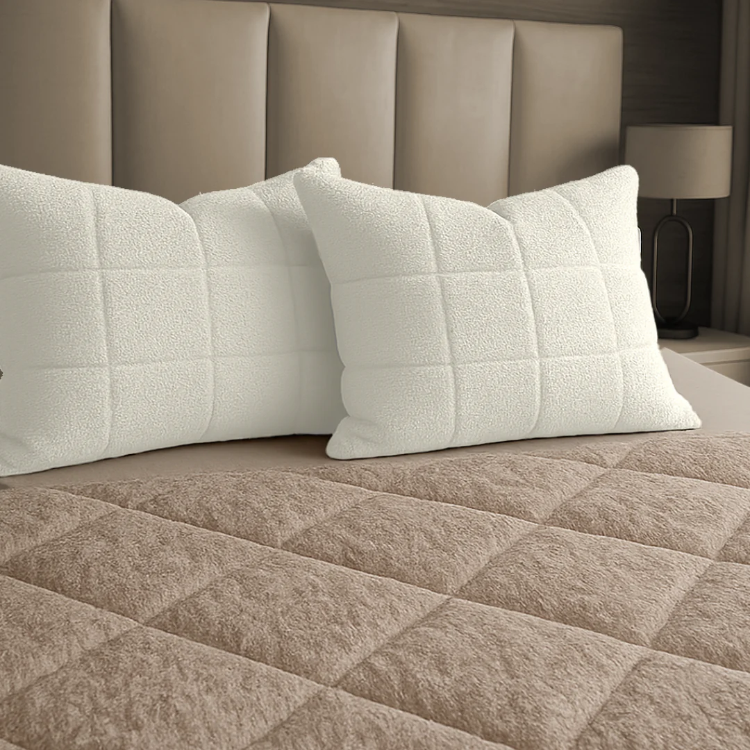 Y-NOT Kussenslopen Vol & Gevoerd Teddy Pearl White  2-Pack 60x70 cm - Image 2